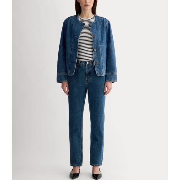 Everlane Denim - Everlane The Curvy 90s Cheeky Straight Jean Organic Cotton Dark Wash Denim